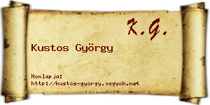 Kustos György névjegykártya