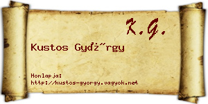 Kustos György névjegykártya