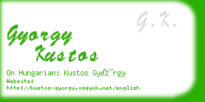 gyorgy kustos business card